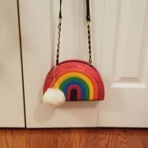 Betsey Johnson rainbow bag gently used